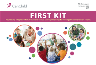 First kit ad with images of children and teacher learning
